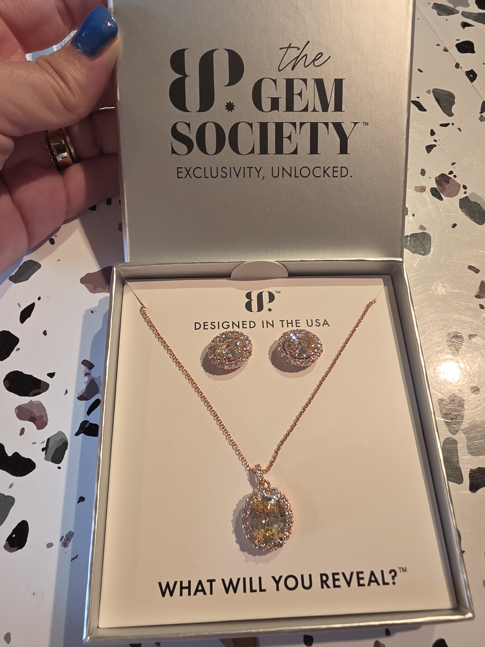 BP The Gem Society Rose Gold 2424 Lemon CZ Set